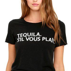 Chaser Tequila Please Black Tee - CHASER BRAND - Size Small